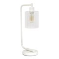 Lalia Home Modern Iron Desk Lamp with Glass Shade, White LHD-2003-WH